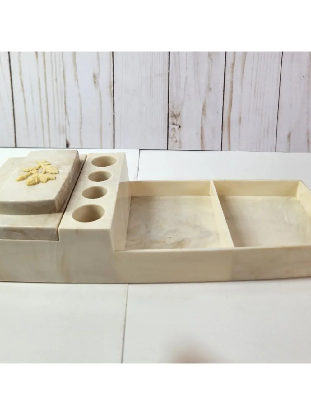 Vintage Plastic Lipstick Holder Vanity Tray Retro 10.25